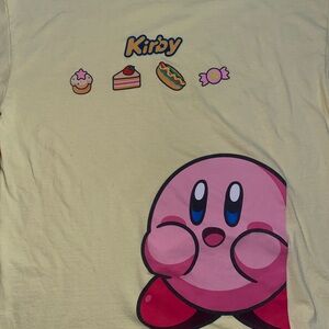 Kirby Graphic Tee - Pink Character on Pale Yellow